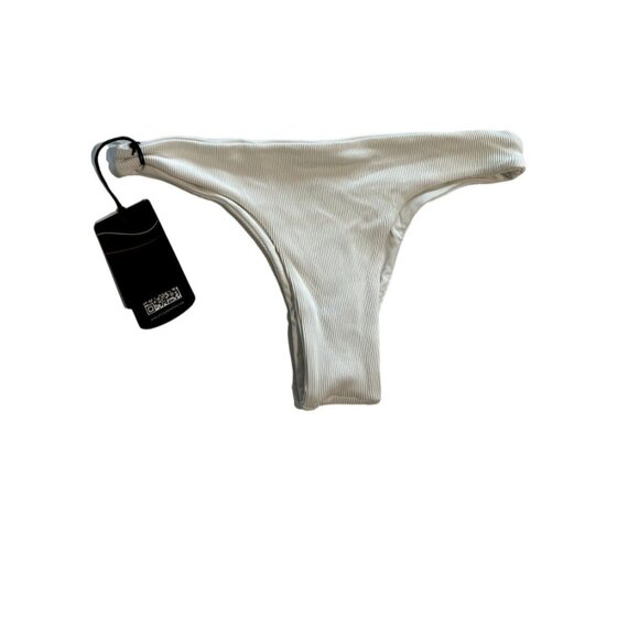 NWT VDM The Label RIbbed Cheeky Swim Bottom in White - Picture 1 of 3